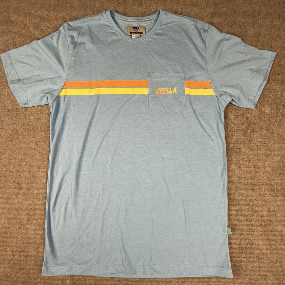 VISSLA Blue Short Sleeve Tee Medium Made In Brazil
